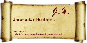 Janecska Humbert névjegykártya