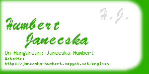 humbert janecska business card